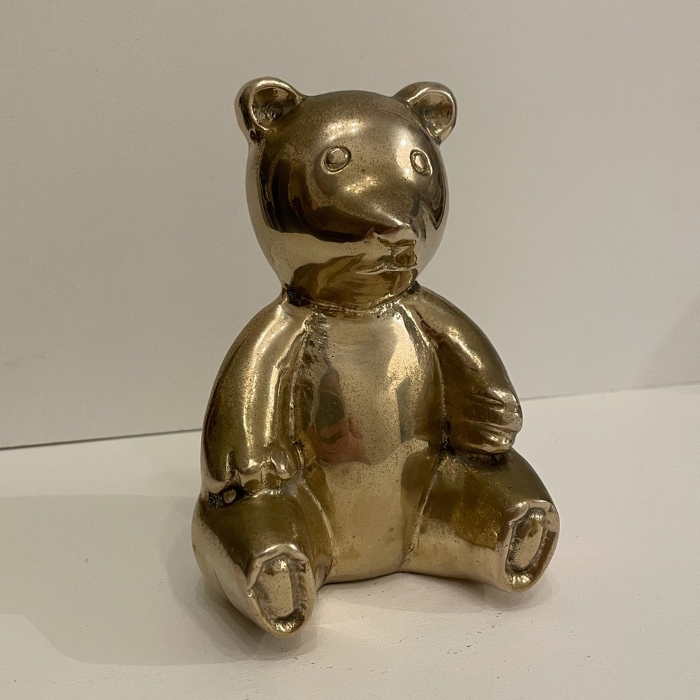 brass bear figurine, 5-1/2” tall